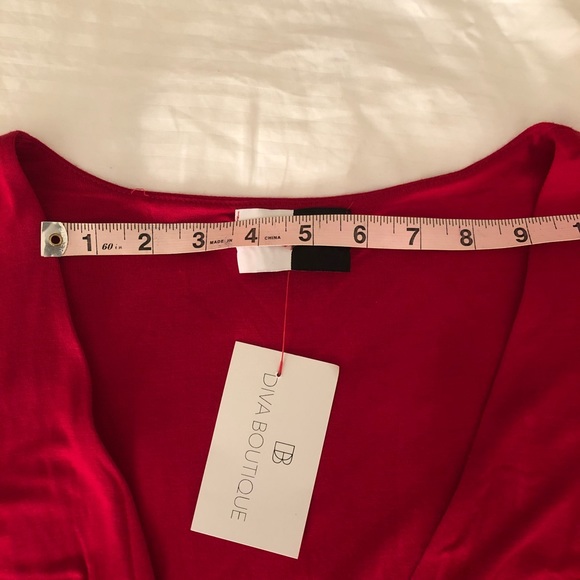 Red long Sleeve Bodycon Dress - Picture 6 of 8